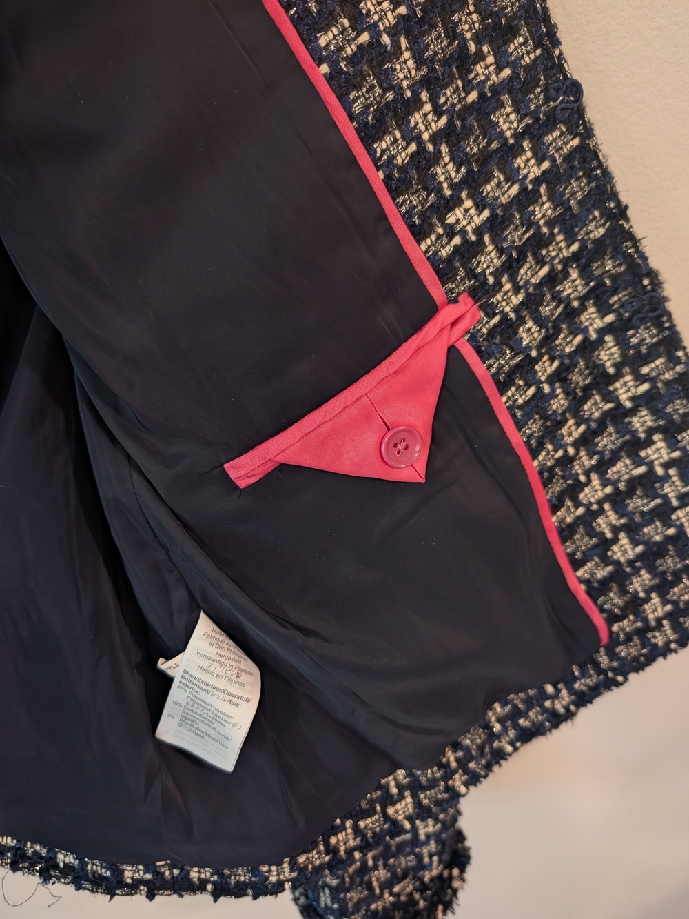 J. Crew Navy and White Tweed Blazer And Pencil Skirt Set Sz 4 - Picture 7 of 16